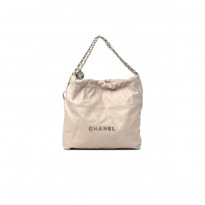 CHANEL MASTER MEDIUM 22 QUILTED SHINY CALFSKIN LIGHT BEIGE (42*39*8cm) 